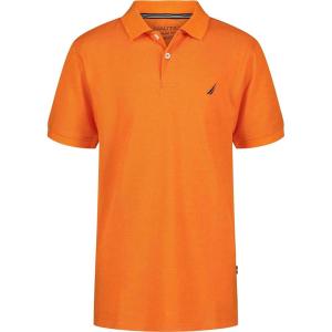 imageNautica Boys Short Sleeve Anchor Polo Button Closure Soft ampamp Comfortable Pique FabricOrange 804