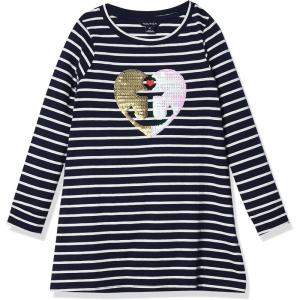 imageNautica Girls Long Sleeve Logo Design Knit TShirt DressPeacoat Heart