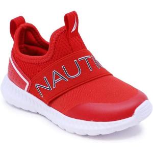 imageNautica Kids SlipOn Sneakers Stylish and Comfortable Athletic Shoes for Boys and Girls in Toddler and Little Kid SizesAlois Red