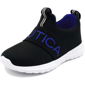 imageNautica Kids SlipOn Sneakers Stylish and Comfortable Athletic Shoes for Boys and Girls in Toddler and Little Kid SizesBlackBlue