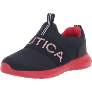 imageNautica Kids SlipOn Sneakers Stylish and Comfortable Athletic Shoes for Boys and Girls in Toddler and Little Kid SizesNavy Red Os