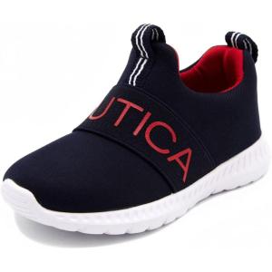 imageNautica Kids SlipOn Sneakers Stylish and Comfortable Athletic Shoes for Boys and Girls in Toddler and Little Kid SizesNavyRed