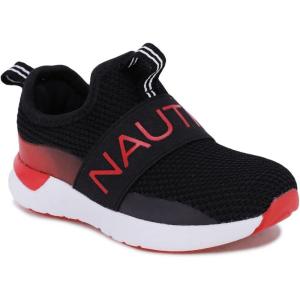 imageNautica Kids SlipOn Sneakers Stylish and Comfortable Athletic Shoes for Boys and Girls in Toddler and Little Kid SizesTuvablack Red