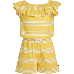 imageNautica girls Patterned Knit Jersey Romper Sleeveless Relaxed Fit ampamp Cinched WaistAspen Gold