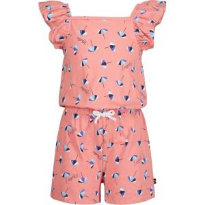 imageNautica girls Patterned Knit Jersey Romper Sleeveless Relaxed Fit ampamp Cinched WaistGeorgia Peach