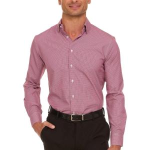 imageNautica Regular Fit Long Sleeve Button Down Dress Shirts for Men  Wrinkle Free Long Sleeve Shirt Mens Formal 4Way StretchBlue and Red Check