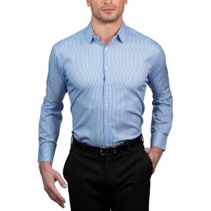 imageNautica Regular Fit Long Sleeve Button Down Dress Shirts for Men  Wrinkle Free Long Sleeve Shirt Mens Formal 4Way StretchLight Blue Check