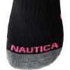 imageNautica Womens Quarter Socks  6 Pack Breathable Cushioned Athletic Performance Ankle Socks for Women Sizes 410Black Stripe