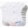 imageNautica Womens Quarter Socks  6 Pack Cushioned Moisture Wicking Breathable Womens Crew Socks for Running and WorkoutsWhite Logo