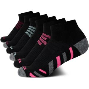 imageNautica Womens Quarter Socks  6 Pack Breathable Cushioned Athletic Performance Ankle Socks for Women Sizes 410Black Stripe
