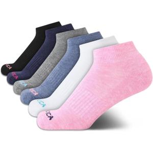 imageNautica Womens Quarter Socks  6 Pack Breathable Cushioned Athletic Performance Ankle Socks for Women Sizes 410Blue Assorted