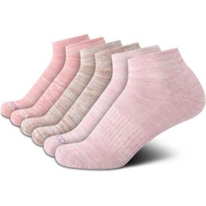 imageNautica Womens Quarter Socks  6 Pack Breathable Cushioned Athletic Performance Ankle Socks for Women Sizes 410Mauve Assorted