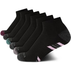 imageNautica Womens Quarter Socks  6 Pack Cushioned Moisture Wicking Breathable Womens Crew Socks for Running and WorkoutsBlack Heather Multi