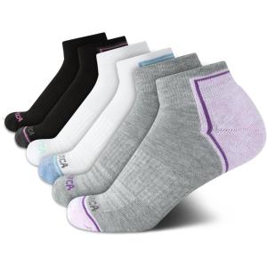 imageNautica Womens Quarter Socks  6 Pack Cushioned Moisture Wicking Breathable Womens Crew Socks for Running and WorkoutsBlackWhiteGrey