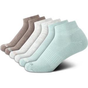 imageNautica Womens Quarter Socks  6 Pack Cushioned Moisture Wicking Breathable Womens Crew Socks for Running and WorkoutsGreen Assorted