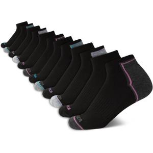 imageNautica Womens Socks  12 Pack Cushioned Moisture Wicking Womens Quarter Sock with Arch Support  Socks for Women Size 410Black Multi