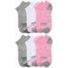 imageNautica Womens No Show Socks  12 Pack Cushioned Moisture Wicking Low Cut Womens Ankle Sock  Breathable Athletic Women SocksPinkWhiteGrey