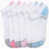imageNautica Womens No Show Socks  6 Pack Breathable Cushioned Athletic Performance Low Cut Socks for Women Sizes 410WhitePink