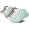 imageNautica Womens Quarter Socks  12 Pack Moisture Control Cushioned Athletic Socks for Women for Sport ampamp Gym Wear Size 410Green Assorted