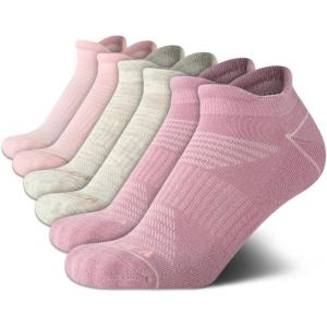 imageNautica Womens Ankle Socks  6 Pack Cushioned Low Cut Tab Breathable Athletic Socks with Arch Support Running Sock for WomenMauve