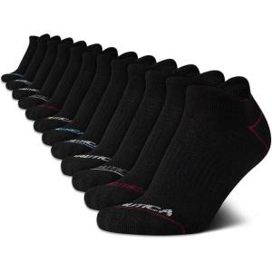 imageNautica Womens Low Cut Socks  12 Pack Breathable Cushioned Athletic Low Cut Tab Ankle Socks for Women Sizes 410Black