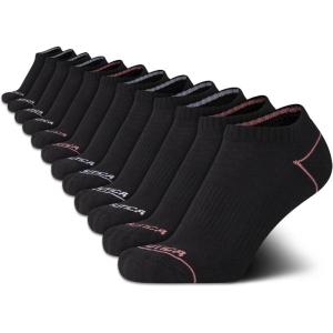 imageNautica Womens Low Cut Socks  12 Pack Cushioned Moisture Wicking Athletic No Show Socks for Women for Sports Running 410Black Logo