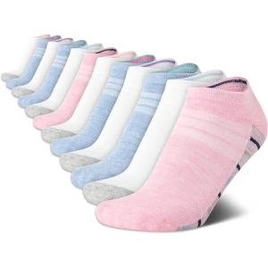 imageNautica Womens Low Cut Socks  12 Pack Cushioned Moisture Wicking Athletic No Show Socks for Women for Sports Running 410PinkWhiteBlue