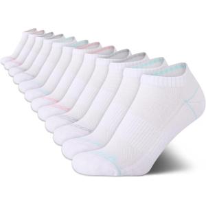 imageNautica Womens Low Cut Socks  12 Pack Cushioned Moisture Wicking Athletic No Show Socks for Women for Sports Running 410White Logo