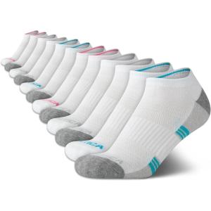 imageNautica Womens Low Cut Socks  12 Pack Cushioned Moisture Wicking Athletic No Show Socks for Women for Sports Running 410WhiteBlue
