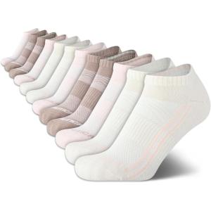 imageNautica Womens No Show Socks  12 Pack Cushioned Moisture Wicking Low Cut Womens Ankle Sock  Breathable Athletic Women SocksTan Assorted