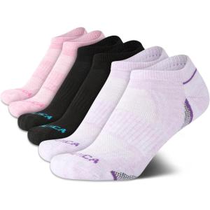 imageNautica Womens No Show Socks  6 Pack Breathable Cushioned Athletic Performance Low Cut Socks for Women Sizes 410Orchid Heather