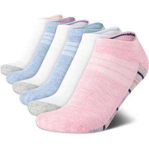 imageNautica Womens No Show Socks  6 Pack Breathable Cushioned Athletic Performance Low Cut Socks for Women Sizes 410PinkWhiteBlue