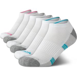 imageNautica Womens No Show Socks  6 Pack Breathable Cushioned Athletic Performance Low Cut Socks for Women Sizes 410WhiteBlue
