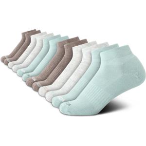 imageNautica Womens Quarter Socks  12 Pack Moisture Control Cushioned Athletic Socks for Women for Sport ampamp Gym Wear Size 410Green Assorted