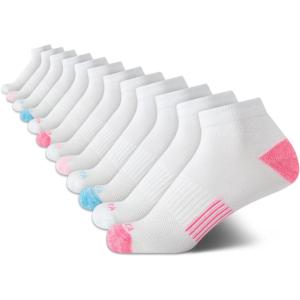 imageNautica Womens Quarter Socks  12 Pack Moisture Control Cushioned Athletic Socks for Women for Sport ampamp Gym Wear Size 410White Pink