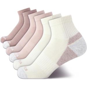 imageNautica Womens Quarter Socks  6 Pack Cushioned Moisture Wicking Athletic Socks for Women for Gym Running Sports 410Neutral Assorted