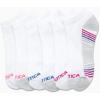 imageNautica Womens Low Cut Socks  6 Pack Breathable Cushioned Athletic Performance No Show Socks for Women Sizes 410WhiteGrey Stripe