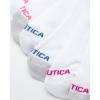 imageNautica Womens Low Cut Socks  6 Pack Breathable Cushioned Athletic Performance No Show Socks for Women Sizes 410WhiteGrey Stripe