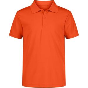 imageNautica Boys School Uniform Short Sleeve Polo Shirt Button Closure Moisture Wicking Performance MaterialOrange