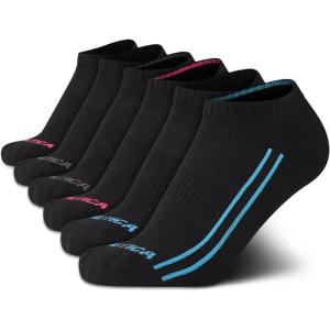 imageNautica Womens Low Cut Socks  6 Pack Breathable Cushioned Athletic Performance No Show Socks for Women Sizes 410Black Lines