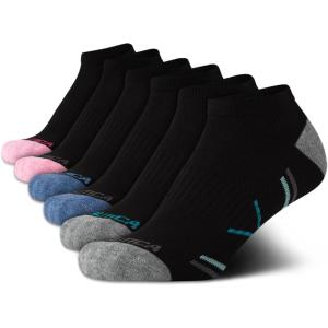 imageNautica Womens Low Cut Socks  6 Pack Breathable Cushioned Athletic Performance No Show Socks for Women Sizes 410Black Multi
