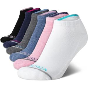 imageNautica Womens Low Cut Socks  6 Pack Breathable Cushioned Athletic Performance No Show Socks for Women Sizes 410Pink Assorted