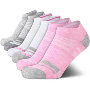 imageNautica Womens Low Cut Socks  6 Pack Breathable Cushioned Athletic Performance No Show Socks for Women Sizes 410PinkWhiteGrey