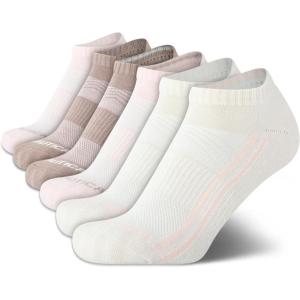imageNautica Womens Low Cut Socks  6 Pack Breathable Cushioned Athletic Performance No Show Socks for Women Sizes 410Tan Assorted