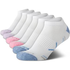 imageNautica Womens Low Cut Socks  6 Pack Breathable Cushioned Athletic Performance No Show Socks for Women Sizes 410White Multi
