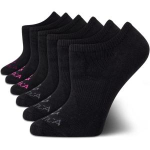 imageNautica Womens No Show Stretchy Sport Liner Socks with Non Slip Grip 6 PackBlack