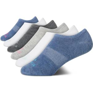 imageNautica Womens No Show Stretchy Sport Liner Socks with Non Slip Grip 6 PackDenim Assorted