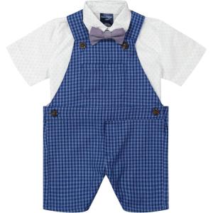 imageNautica babyboys 3piece Shortall Bodysuit and Bow Tie SetBaby and Toddler SuitTanzanite