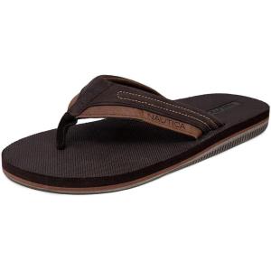 imageNautica Mens Flip Flop Beach Sandal Boat Slide Water SlippersDark Browntrevor