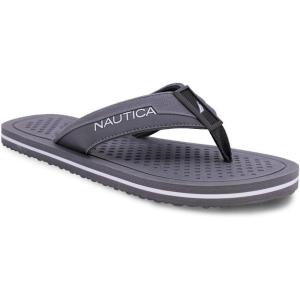 imageNautica Mens Flip Flop Beach Sandal Boat Slide Water SlippersGreypalmo
